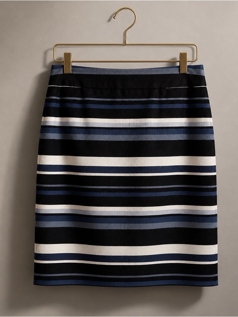 Banana Republic Navy, Black & White Striped Pencil Skirt